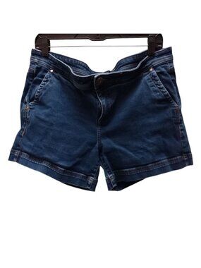 Tommy Bahama Womens Denim Shorts Size 16 Dark Wash Casual Five-Pocket Design